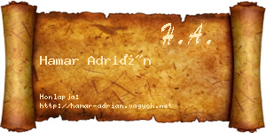 Hamar Adrián névjegykártya